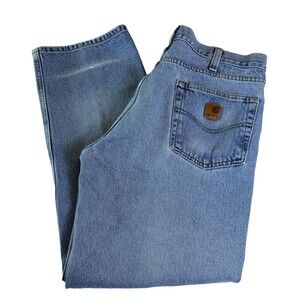 Carhartt VINTAGE Men's Jeans, Sz 34x28, Late 90s Light Stonewash Flat UFO Rivets